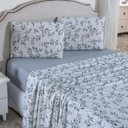 Ver imagem 2 de Jogo de Cama Lençol King Malha Soft 100% Algodão Fio Penteado Estampado Toque Macio 4 Peças Floral C