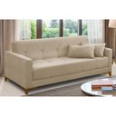 Ver imagem 1 de Sofá Cama 3 Lugares 2,00m Agnes Suede Bege Adonai Estofados