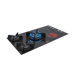 Cooktop 5 Queimadores Gás/Elétrico Tripla Chama Mesa Vitrocerâmica TOP 220V Fischer - 2