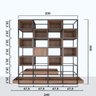 Estante de Metalon e Madeira Estante Rustic - Preto - 200x40x200cm - 2