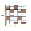 Ver imagem 5 de Estante Moderna Estilo Industrial Concret 200x40x200 Cor de mdf Castanho