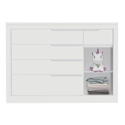 Berço Multifuncional e Cômoda Cléo Branco Acetinado - Carolina Móveis - 5