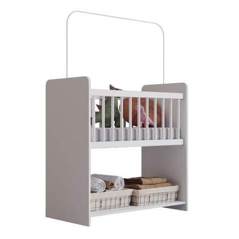 Mini Berço Fixo Moisés Toy para Bebê com Colchão 89cm Branco - Desk Design