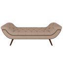 Ver imagem 3 de Kit Cabeceira Estofada Box King Valencia e Recamier Veneza 195 Cm Tca 941 - Veludo Bege
