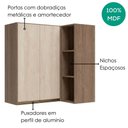 Ver imagem 4 de Armario Aereo de Canto 2 Portas 3 Nichos MDF 86x90 cm Kali 193661 Carvalho Toq Bianco Nicioli
