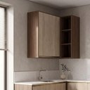 Ver imagem 6 de Armario Aereo de Canto 2 Portas 3 Nichos MDF 86x90 cm Kali 193661 Carvalho Toq Bianco Nicioli