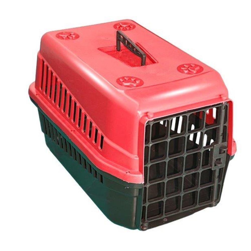 Caixa De Transporte n3 Para Cães E Gatos Grande Vermelha