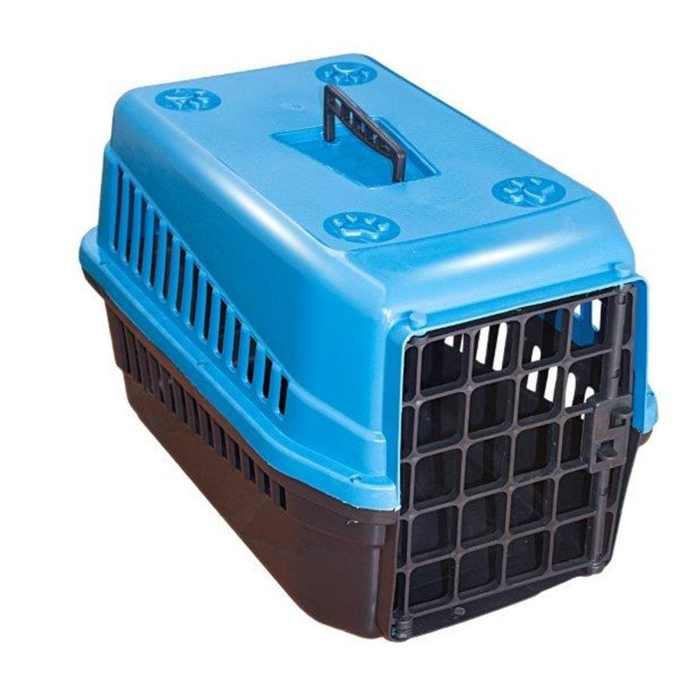 Caixa De Transporte n3 Para Cães E Gatos Grande Azul - 1