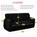 Ver imagem 3 de Capa para Sofá King Elasticada 2 e 3 Lugares Penelope Preto