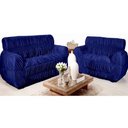 Ver imagem 1 de Capa Para Sofá King Elasticada 2 e 3 Lugares Penelope Azul Marinho