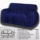 Ver imagem 3 de Capa Para Sofá King Elasticada 2 e 3 Lugares Penelope Azul Marinho