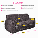 Ver imagem 4 de Capa para Sofá King Elasticada 2 e 3 Lugares Penelope Chumbo