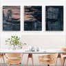 Quadro Decorativo Abstrato Dark Grid Kit 3 Telas Canvas - 3