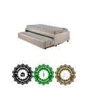 Ver imagem 5 de Bicama Box Solteiro Suede Bege 88x188 com Dois Colchões Airtech Molas Ensacadas Ortobom