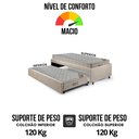 Ver imagem 6 de Bicama Box Solteiro Suede Bege 88x188 com Dois Colchões Airtech Molas Ensacadas Ortobom