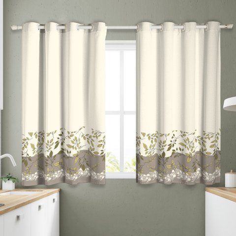 Cortina 2 Metros Cozinha Jade 2,0 X 1,4m - Galho Lilly Home Enxovais