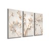 Quadro Decorativo Galhos Florais Conceitual Kit 3 Tela Canva - 1