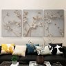 Quadro Decorativo Galhos Florais Conceitual Kit 3 Tela Canva - 2