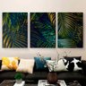 Quadro Decorativo Folhas Fern Vegetação Kit 3 Telas Canvas - 2