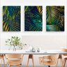 Quadro Decorativo Folhas Fern Vegetação Kit 3 Telas Canvas - 3