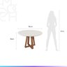 Conjunto de Jantar Mesa Redonda com Vidro Bennett 115 Cm 4 Cadeiras New Drop - Natural C/ Bege - 8