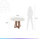 Ver mais imagens de Conjunto de Jantar Mesa Redonda com Vidro Bennett 115 Cm 4 Cadeiras New Drop - Natural C/ Bege