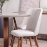 Conjunto de Jantar Mesa Redonda com Vidro Bennett 115 Cm 4 Cadeiras New Drop - Natural C/ Bege - 4