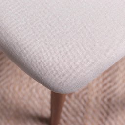 Conjunto de Jantar Mesa Redonda com Vidro Bennett 115 Cm 4 Cadeiras New Drop - Natural C/ Bege - 6