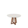 Conjunto de Jantar Mesa Redonda com Vidro Bennett 115 Cm 4 Cadeiras New Drop - Natural C/ Bege - 10