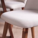 Ver imagem 5 de Conjunto de Jantar Mesa Redonda com Vidro Bennett 115 Cm 4 Cadeiras New Drop - Natural C/ Bege