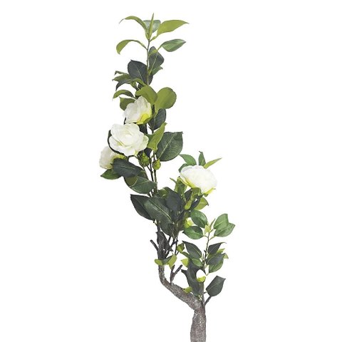 Planta Artificial Camélia em Cetim Decorativa 88cm