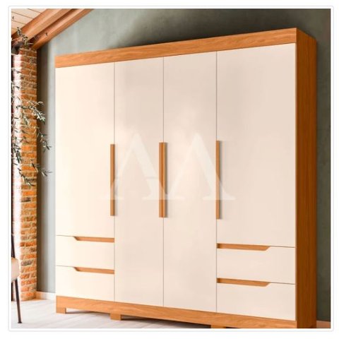 Roupeiro 4g 4p. Abrir Albatroz Vivacce Carvalho Grife/off White