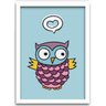 Conjunto Quadros Decorativos 4 peças Corujinha - Moldura Branca - 5