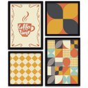 Ver imagem 1 de Conjunto Quadros Decorativos 4 peças Coffee time - Moldura Preta