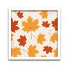 Conjunto Quadros Decorativos 3 peças 40x40 Folhas de Outono - Moldura Branca - 3