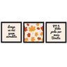 Conjunto Quadros Decorativos 3 peças 40x40 Folhas de Outono - Moldura Preta - 1