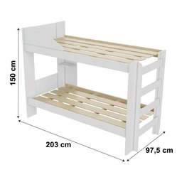Beliche Solteiro Malta para Colchão até 0,88m Conquista Móveis Branco - 4