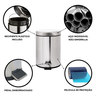 Lixeira Cozinha Banheiro Inox Pedal 8l Multiuso - 2