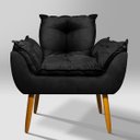 Ver imagem 3 de Kit 2 Poltronas Decorativa Opala para Recepção:preto