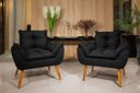 Ver imagem 1 de Kit 2 Poltronas Decorativa Opala para Recepção:preto