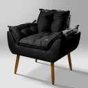 Ver imagem 2 de Kit 2 Poltronas Decorativa Opala para Recepção:preto