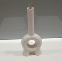 Ver imagem 2 de Vaso Decorativo Cachepô 24x10x4cm Cerâmica Branco