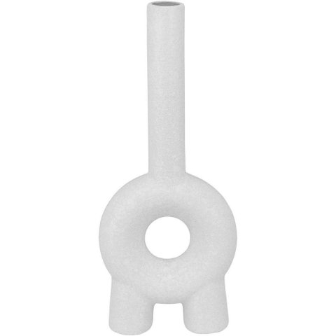 Vaso Decorativo Cachepô 24x10x4cm Cerâmica Branco