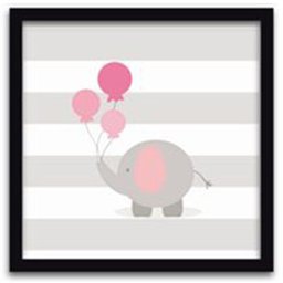 Conjunto Quadros Decorativos 4 peças Menina Estrelinha - Moldura Preta - 4