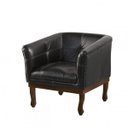 Ver imagem 2 de Poltrona Estofada Madeira Maciça Noah Couro Legítimo Scala Decor