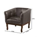 Ver imagem 3 de Poltrona Estofada Madeira Maciça Noah Couro Legítimo Scala Decor