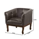 Ver imagem 3 de Poltrona Estofada Madeira Maciça Noah Couro Legítimo Scala Decor