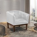 Ver imagem 1 de Poltrona Estofada Madeira Maciça Noah Couro Legítimo Scala Decor