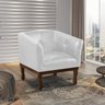 Poltrona Estofada Madeira Maciça Noah Couro Legítimo Scala Decor - 1