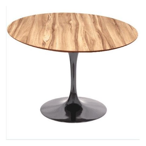 Mesa de Jantar Tulipa Saarinen Redonda 110cm - Nogueira - Preto